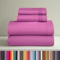 Clara Clark Queen Sheets Set, 1800 Series 4 Piece Deep Pocket Sheets, 100% Soft Microfiber Bed Sheets Set, Gray