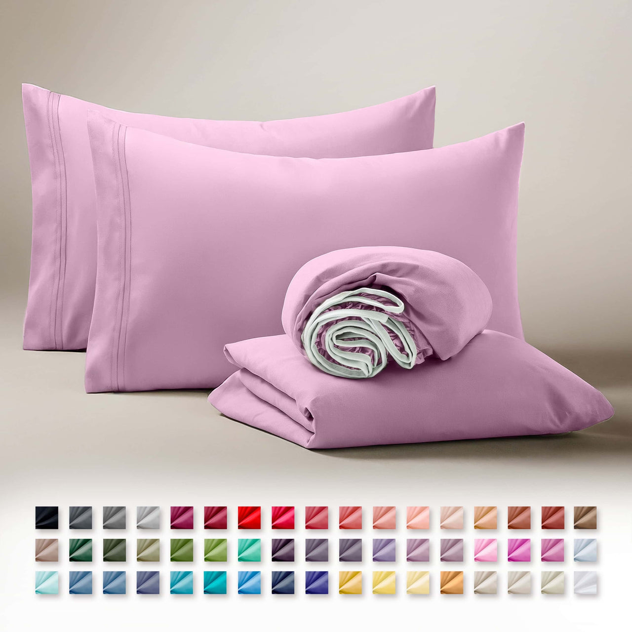Clara Clark Queen Sheets Set, 1800 Series 4 Piece Deep Pocket Sheets, 100% Soft Microfiber Bed Sheets Set, Gray