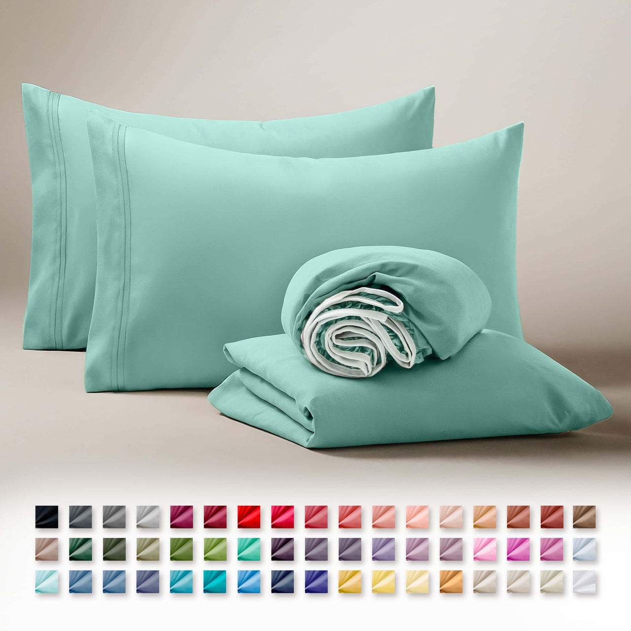 Clara Clark Queen Sheets Set, 1800 Series 4 Piece Deep Pocket Sheets, 100% Soft Microfiber Bed Sheets Set, Gray