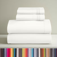 Clara Clark Queen Sheets Set, 1800 Series 4 Piece Deep Pocket Sheets, 100% Soft Microfiber Bed Sheets Set, Gray