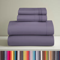 Clara Clark Queen Sheets Set, 1800 Series 4 Piece Deep Pocket Sheets, 100% Soft Microfiber Bed Sheets Set, Gray