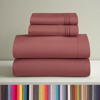 Clara Clark Queen Sheets Set, 1800 Series 4 Piece Deep Pocket Sheets, 100% Soft Microfiber Bed Sheets Set, Gray