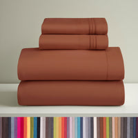 Clara Clark Queen Sheets Set, 1800 Series 4 Piece Deep Pocket Sheets, 100% Soft Microfiber Bed Sheets Set, Gray