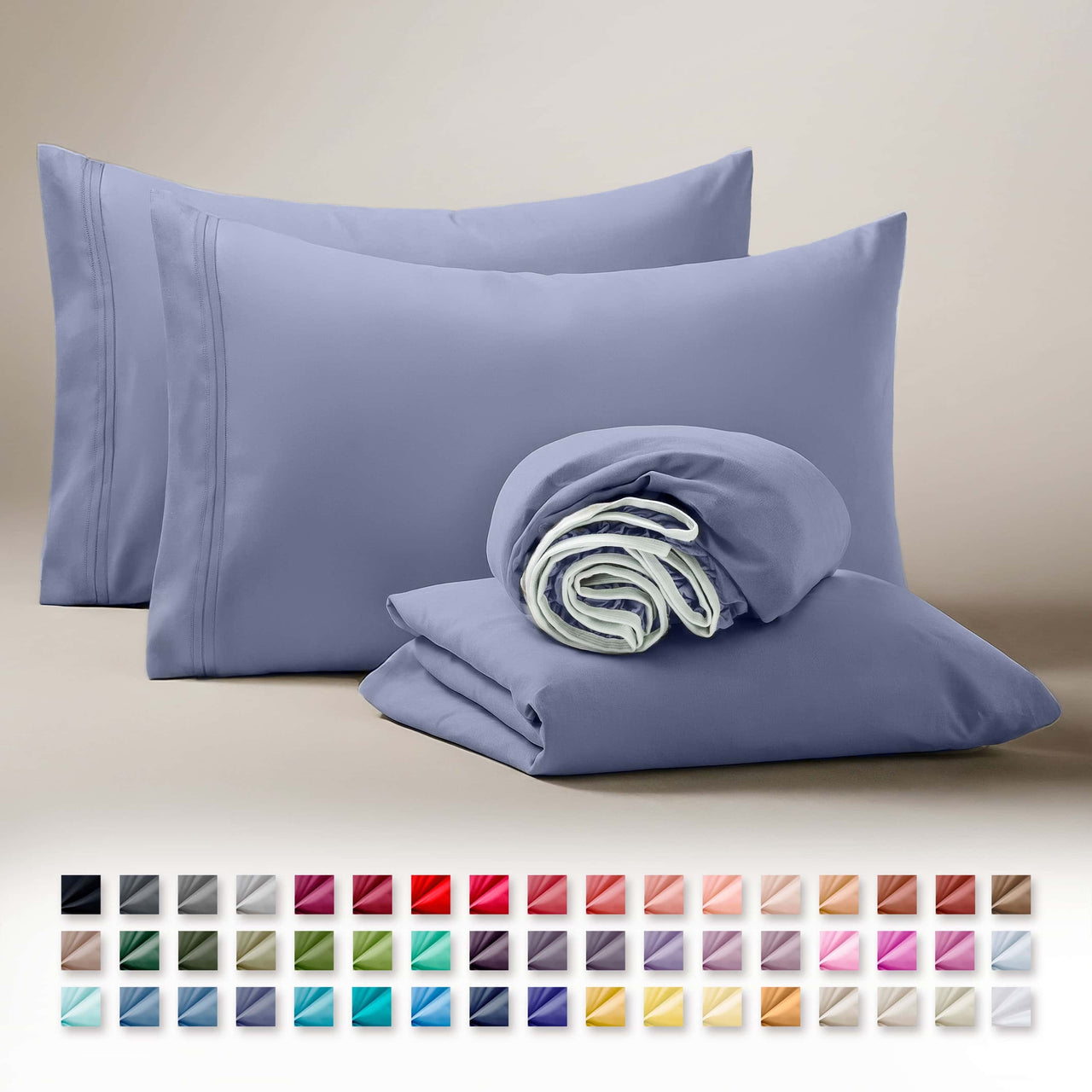 Clara Clark Queen Sheets Set, 1800 Series 4 Piece Deep Pocket Sheets, 100% Soft Microfiber Bed Sheets Set, Gray