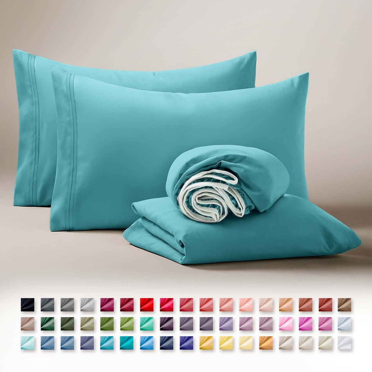 Clara Clark Queen Sheets Set, 1800 Series 4 Piece Deep Pocket Sheets, 100% Soft Microfiber Bed Sheets Set, Gray