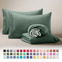 Clara Clark Queen Sheets Set, 1800 Series 4 Piece Deep Pocket Sheets, 100% Soft Microfiber Bed Sheets Set, Gray
