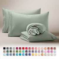 Clara Clark Queen Sheets Set, 1800 Series 4 Piece Deep Pocket Sheets, 100% Soft Microfiber Bed Sheets Set, Gray