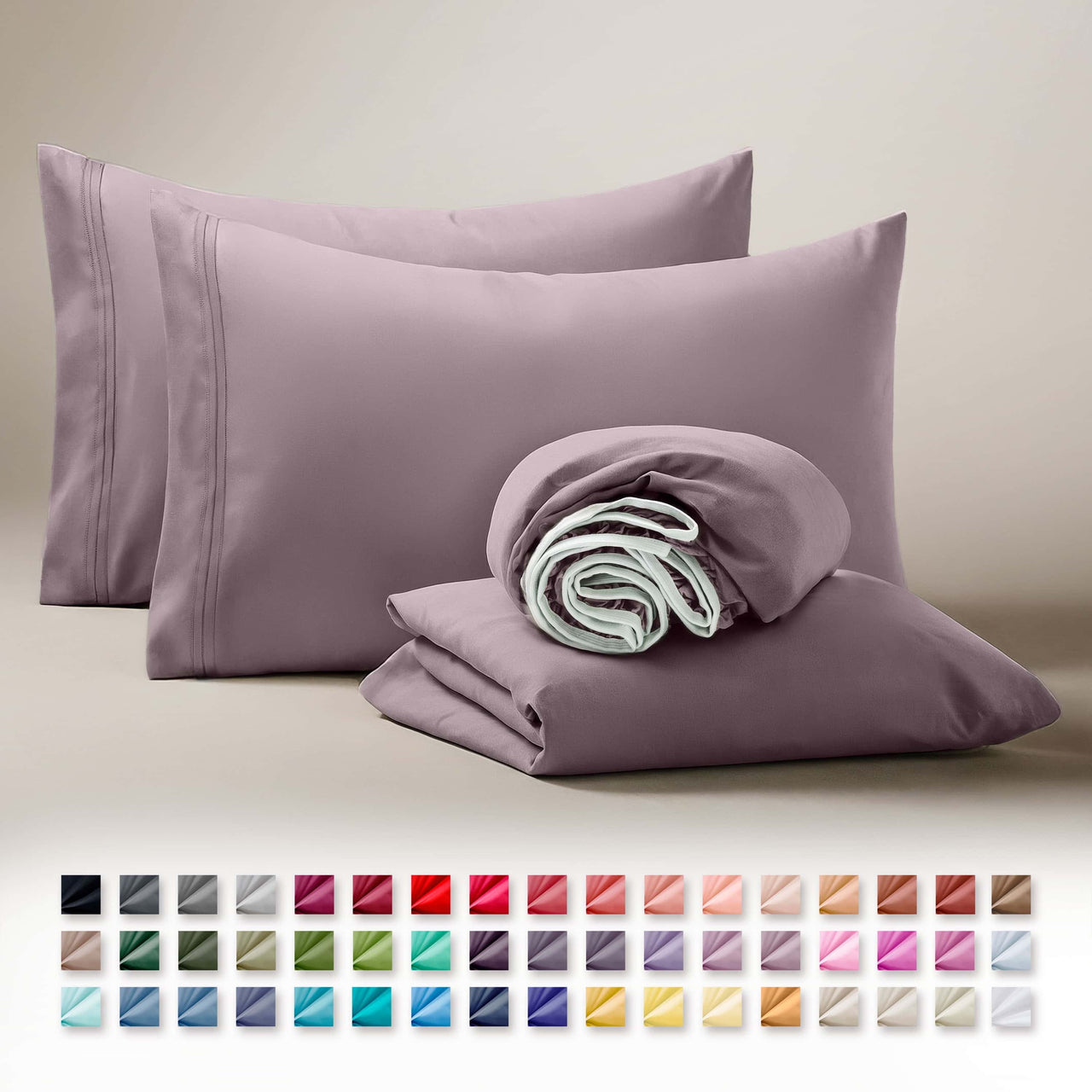 Clara Clark Queen Sheets Set, 1800 Series 4 Piece Deep Pocket Sheets, 100% Soft Microfiber Bed Sheets Set, Gray