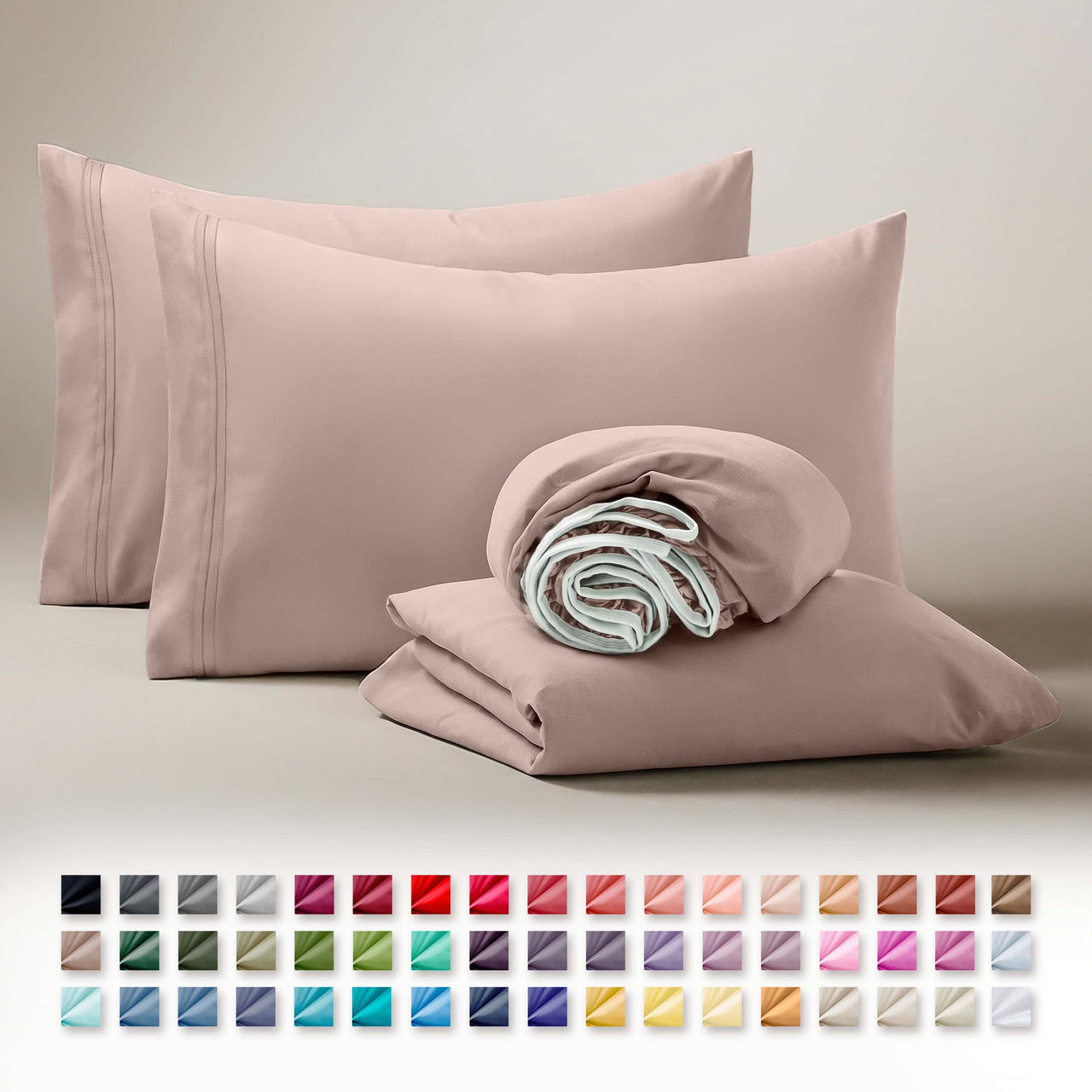 Clara Clark Queen Sheets Set, 1800 Series 4 Piece Deep Pocket Sheets, 100% Soft Microfiber Bed Sheets Set, Gray