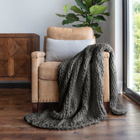 Comfort Canopy - Throw Blanket, Blush Pink Chunky Soft Acrylic Hand-Knit