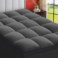 EMONIA 100% 400TC Mattress Topper Queen for Back Pain, 900GSM Mattress Pad Pillow Top, Quilted Fitted Mattress Protector Cover with 8-21