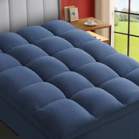 EMONIA 100% 400TC Mattress Topper Queen for Back Pain, 900GSM Mattress Pad Pillow Top, Quilted Fitted Mattress Protector Cover with 8-21