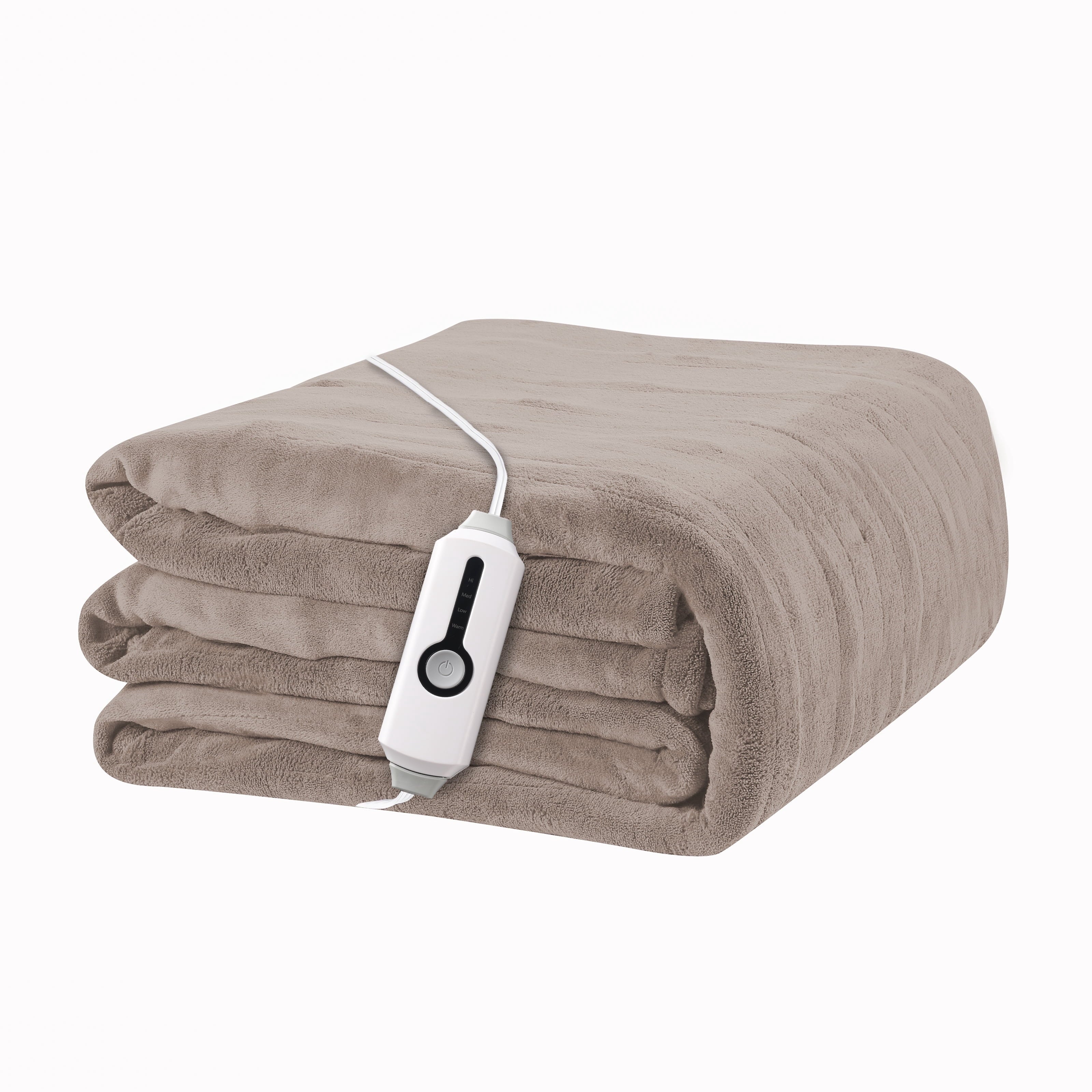 YAKEE Electric Heated Blanket 72"x84" Full Size - Soft Warm Coral Fleece, 4 Heat Levels, 10 Hours Auto-off, Machine Washable with Overheat Protection, Gray