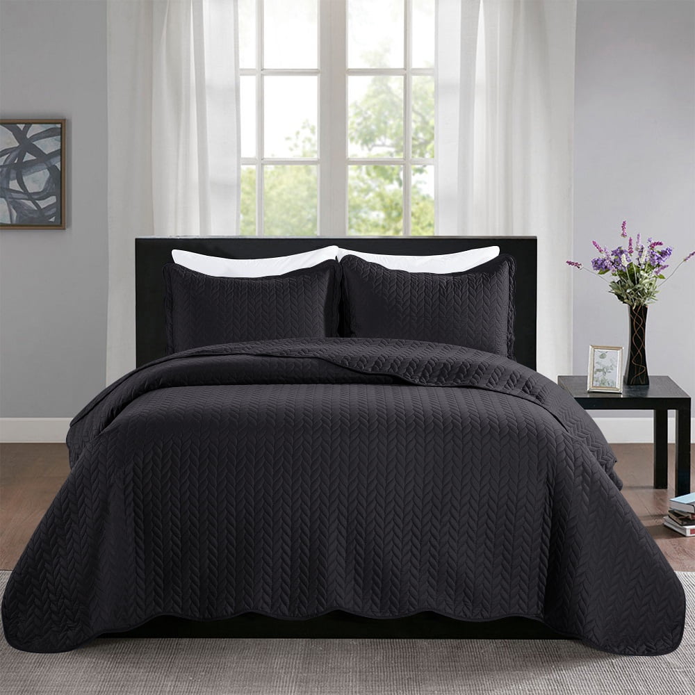 Imperial Rooms 2 Piece Quilt Set Chevron Microfiber Soft Kids Bedspreads & Pillow Shams Purple Twin
