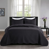 Imperial Rooms 2 Piece Quilt Set Chevron Microfiber Soft Kids Bedspreads & Pillow Shams Purple Twin