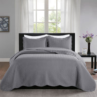 Imperial Rooms 2 Piece Quilt Set Chevron Microfiber Soft Kids Bedspreads & Pillow Shams Purple Twin