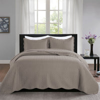 Imperial Rooms 2 Piece Quilt Set Chevron Microfiber Soft Kids Bedspreads & Pillow Shams Purple Twin