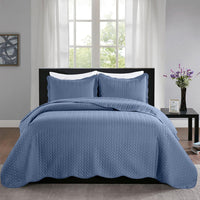 Imperial Rooms 2 Piece Quilt Set Chevron Microfiber Soft Kids Bedspreads & Pillow Shams Purple Twin