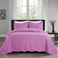 Imperial Rooms 2 Piece Quilt Set Chevron Microfiber Soft Kids Bedspreads & Pillow Shams Purple Twin
