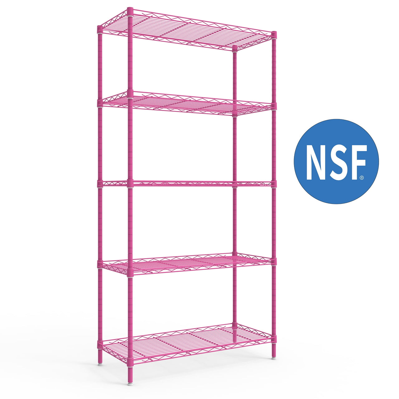 Ktaxon 5-Tier Wire Shelving Unit, Steel Storage Rack for Garage Office Kitchen Silver, 30" W x 14" D x 60" H