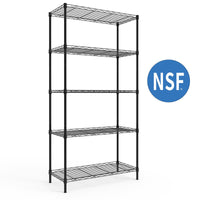 Ktaxon 5-Tier Wire Shelving Unit, Steel Storage Rack for Garage Office Kitchen Silver, 30