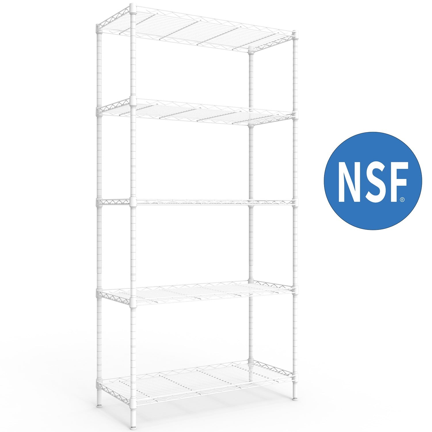 Ktaxon 5-Tier Wire Shelving Unit, Steel Storage Rack for Garage Office Kitchen Silver, 30" W x 14" D x 60" H