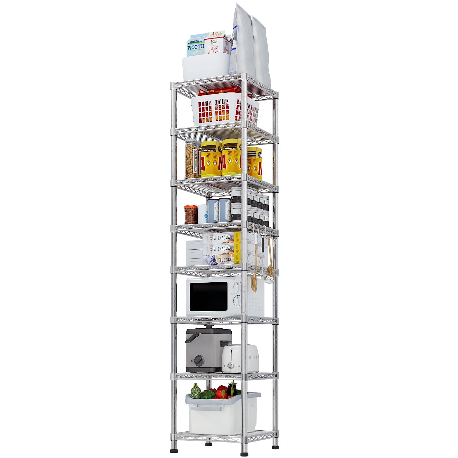 Ktaxon 5-Tier Wire Shelving Unit, Steel Storage Rack for Garage Office Kitchen Silver, 30" W x 14" D x 60" H