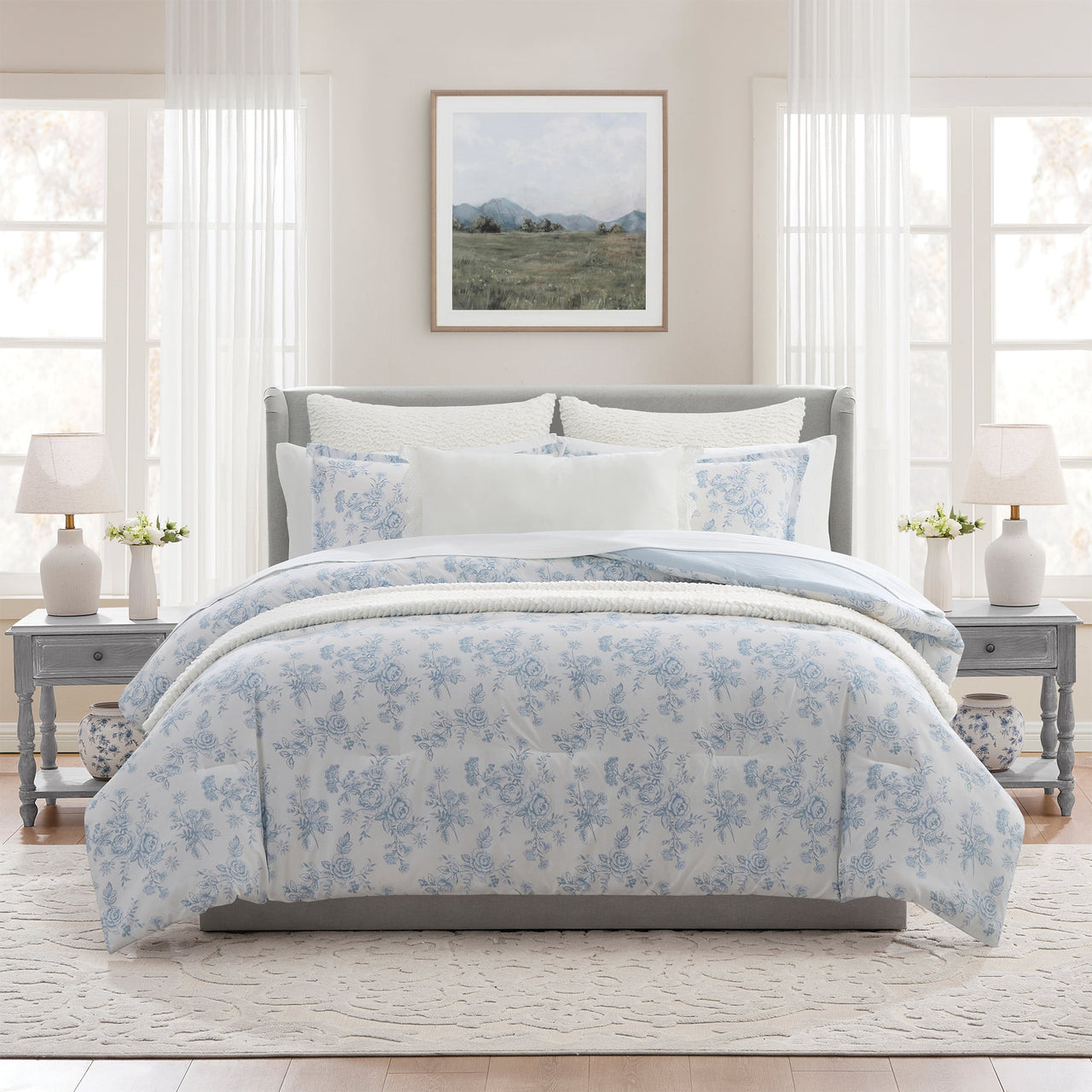 My Texas House Plaid 11-Piece Comforter Set with Sheets, Taupe, Queen