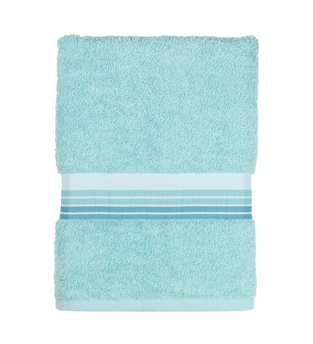 Mainstays Basic Bath Towel, Soft 100%  Cotton and Highly Absorbent Striped Bath Towel, White