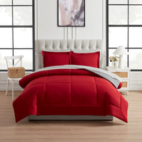Mainstays All in One Reversible Comforter and Sheet Set- 7 Piece, Queen, Blue Pinstripe