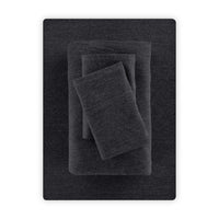 Mainstays Cotton Rich Extra Soft Jersey Bed Sheet Set, Queen, Charcoal, 4 Pieces
