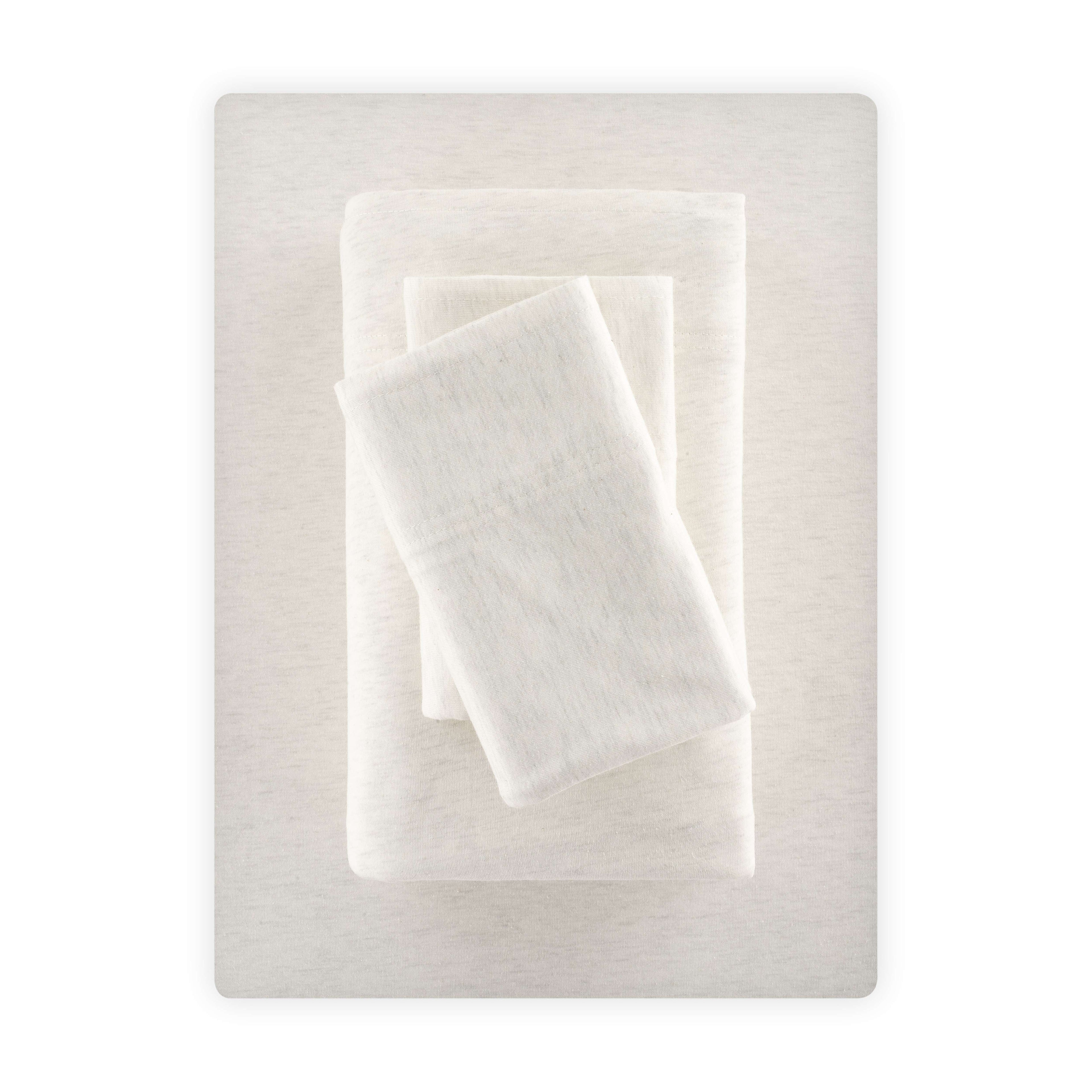 Mainstays Cotton Rich Extra Soft Jersey Bed Sheet Set, Queen, Charcoal, 4 Pieces