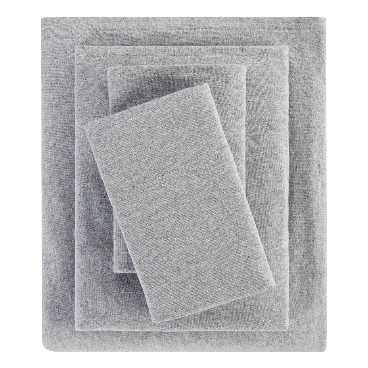 Mainstays Cotton Rich Extra Soft Jersey Bed Sheet Set, Queen, Charcoal, 4 Pieces