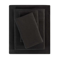 Mainstays Cotton Rich Extra Soft Jersey Bed Sheet Set, Queen, Charcoal, 4 Pieces