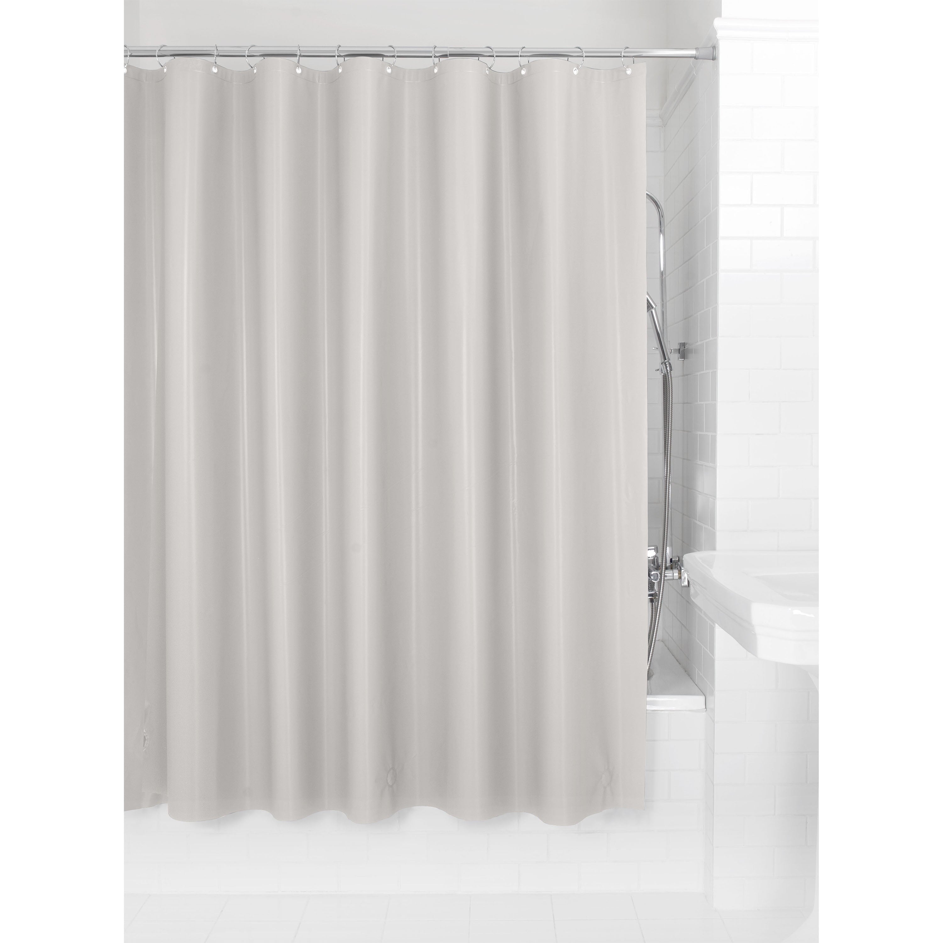 Mainstays Medium Weight PEVA Shower Curtain Liner, 70" x 71" – White