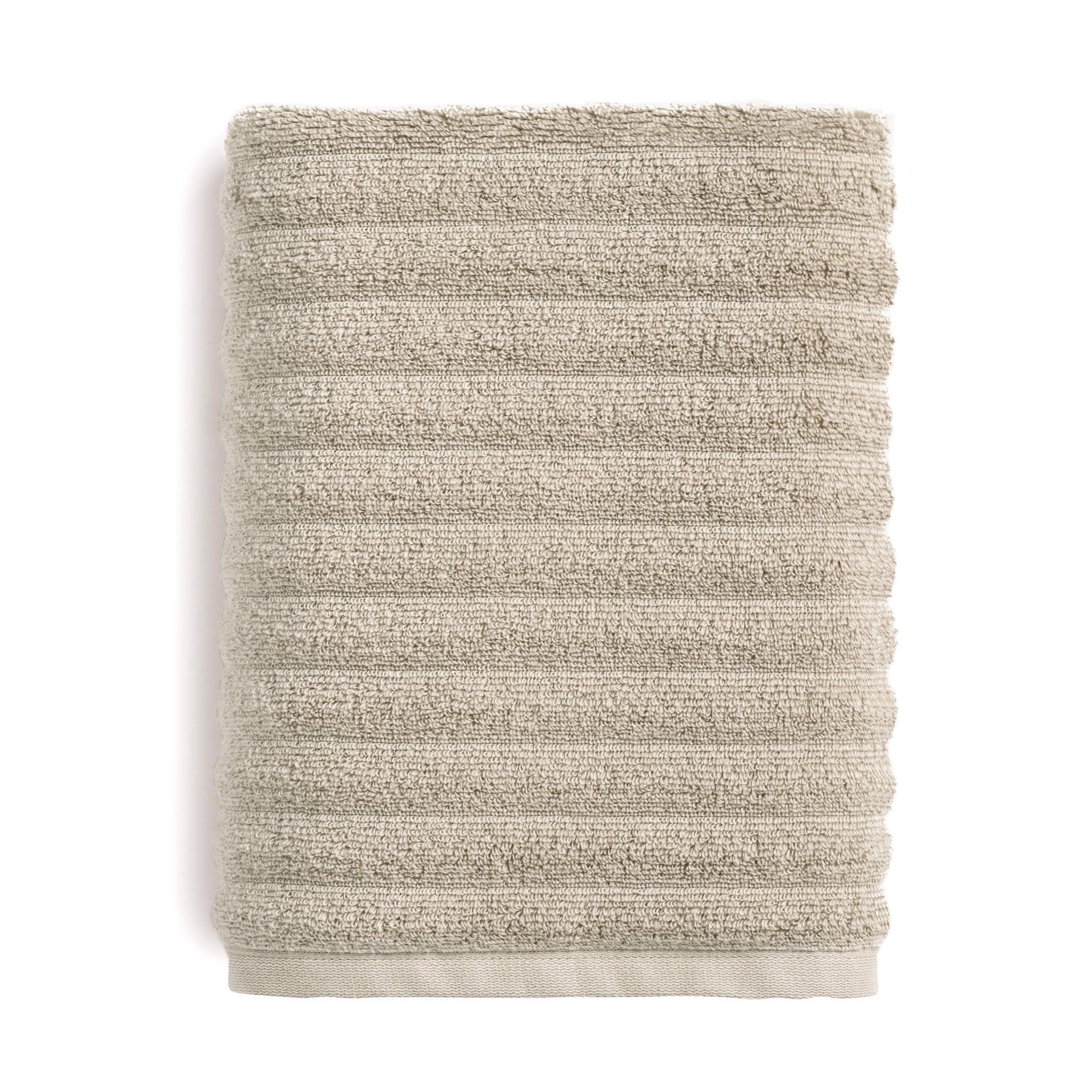 Mainstays Performance Cotton Bath Towel, Super Soft Quick Dry Fade Resistant, Textured Silver