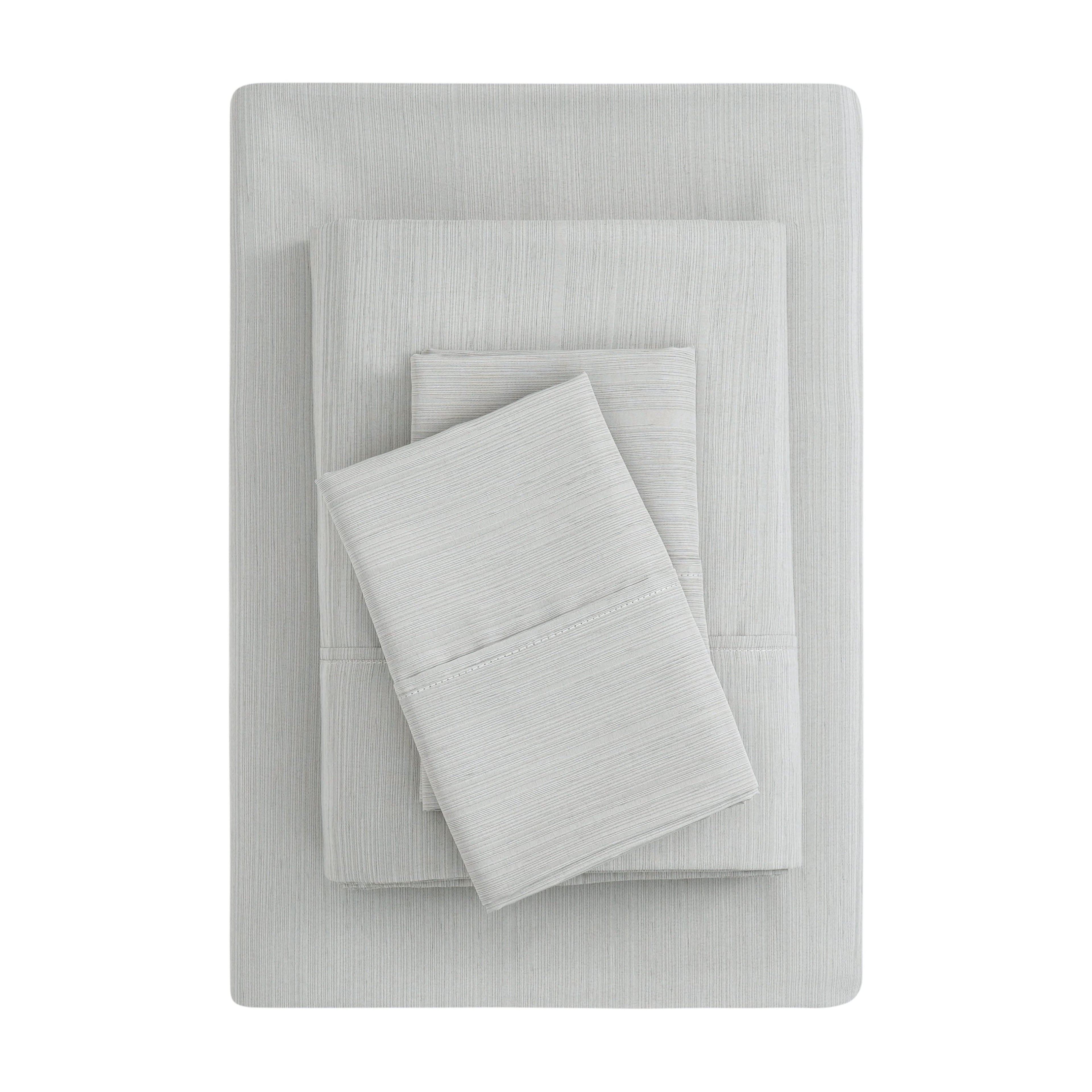 Mainstays Super Soft Brushed Microfiber Bed Sheet Set, Arctic White, Queen, 4 Piece