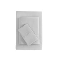 Mainstays Super Soft Brushed Microfiber Bed Sheet Set, Arctic White, Queen, 4 Piece
