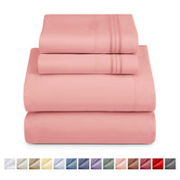 Nestl Queen Sheets Set, 1800 Series 4 Piece Sheets Queen Sheets Set, Luxury Soft Microfiber Queen Size Gray Bed Sheets Set, Gray