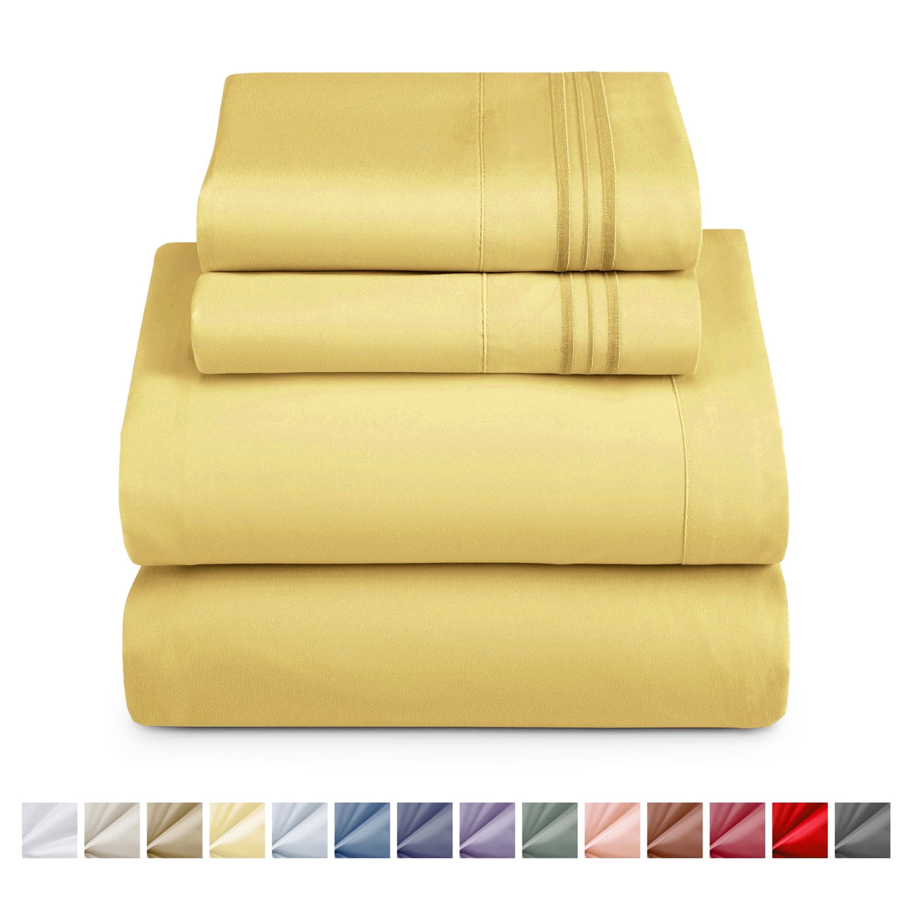 Nestl Queen Sheets Set, 1800 Series 4 Piece Sheets Queen Sheets Set, Luxury Soft Microfiber Queen Size Gray Bed Sheets Set, Gray