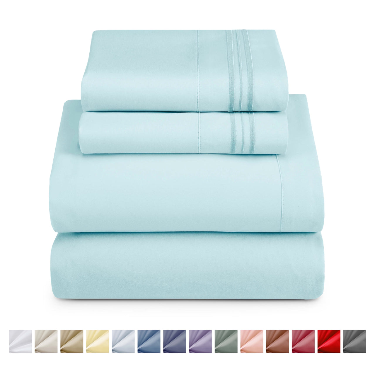 Nestl Queen Sheets Set, 1800 Series 4 Piece Sheets Queen Sheets Set, Luxury Soft Microfiber Queen Size Gray Bed Sheets Set, Gray
