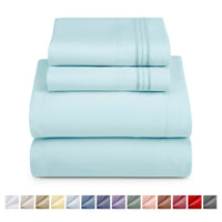 Nestl Queen Sheets Set, 1800 Series 4 Piece Sheets Queen Sheets Set, Luxury Soft Microfiber Queen Size Gray Bed Sheets Set, Gray