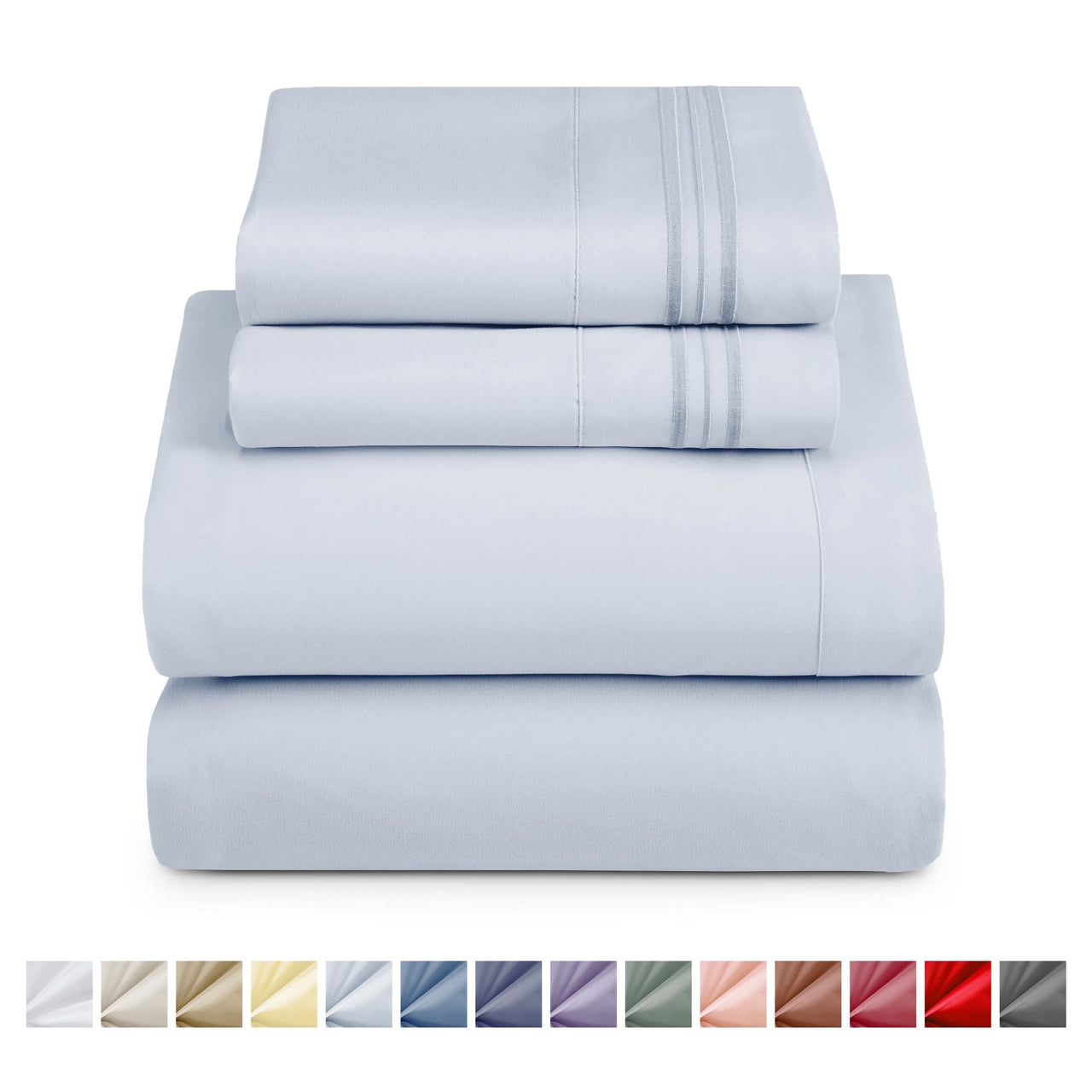 Nestl Queen Sheets Set, 1800 Series 4 Piece Sheets Queen Sheets Set, Luxury Soft Microfiber Queen Size Gray Bed Sheets Set, Gray