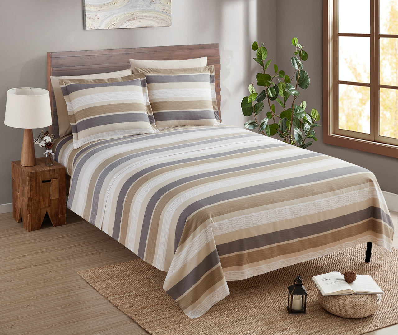 Nestl Queen Sheets Set, 1800 Series 4 Piece Sheets Queen Sheets Set, Luxury Soft Microfiber Queen Size Gray Bed Sheets Set, Gray