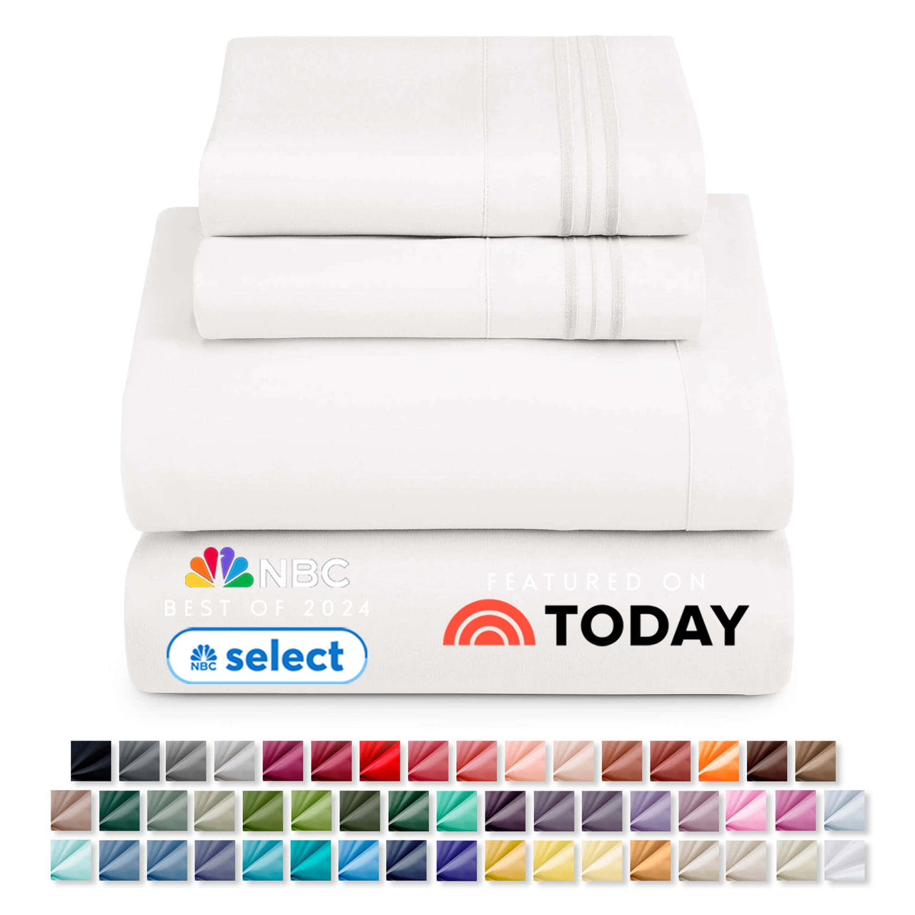 Nestl Queen Sheets Set, 1800 Series 4 Piece Sheets Queen Sheets Set, Luxury Soft Microfiber Queen Size Gray Bed Sheets Set, Gray
