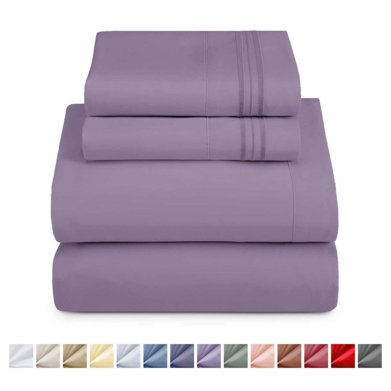 Nestl Queen Sheets Set, 1800 Series 4 Piece Sheets Queen Sheets Set, Luxury Soft Microfiber Queen Size Gray Bed Sheets Set, Gray