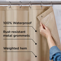 Waterproof Ultimate Shield Fabric Shower Curtain Liner, 70