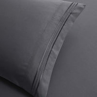 Nestl Queen Sheets Set, 1800 Series 4 Piece Sheets Queen Sheets Set, Luxury Soft Microfiber Queen Size Gray Bed Sheets Set, Gray