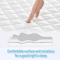 Queen Size Waterproof Mattress Pad Protector, Breathable Quilted Mattress Cover Noiseless Waterproof Fitted Sheet Mattress Topper Up to 21