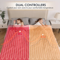 MARNUR Heated Blanket Queen Size 84''x90'', Fast Heating with Dual Controllers Electric Blanket, 10 Heating Levels, 10H Timer, Preheat Function - Beige